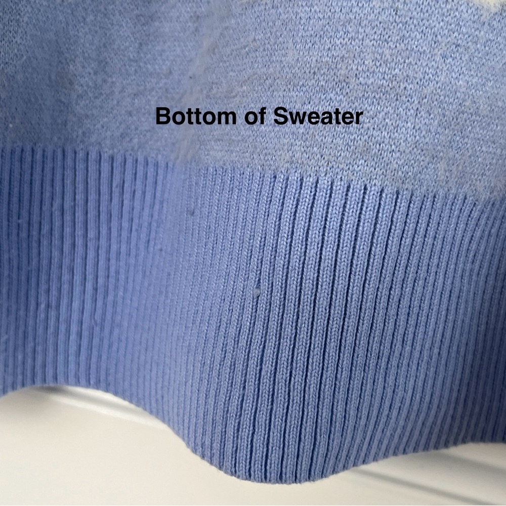 Unique Vintage Blue Cloud Pattern Sweater Cute 5x… - image 4